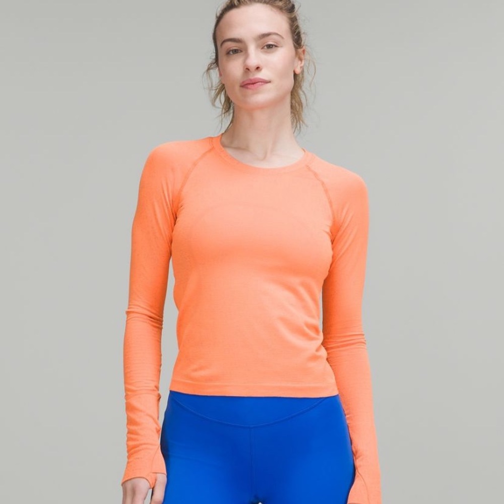 Lululemon Orange Swiftly Tech long sleeve *RACE LENGTH*